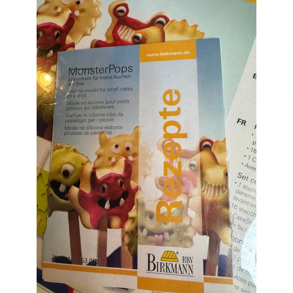 Birkmann Monster Pops Silicone‎ Mold Cake Pops Ice Pops Baking Set Germany